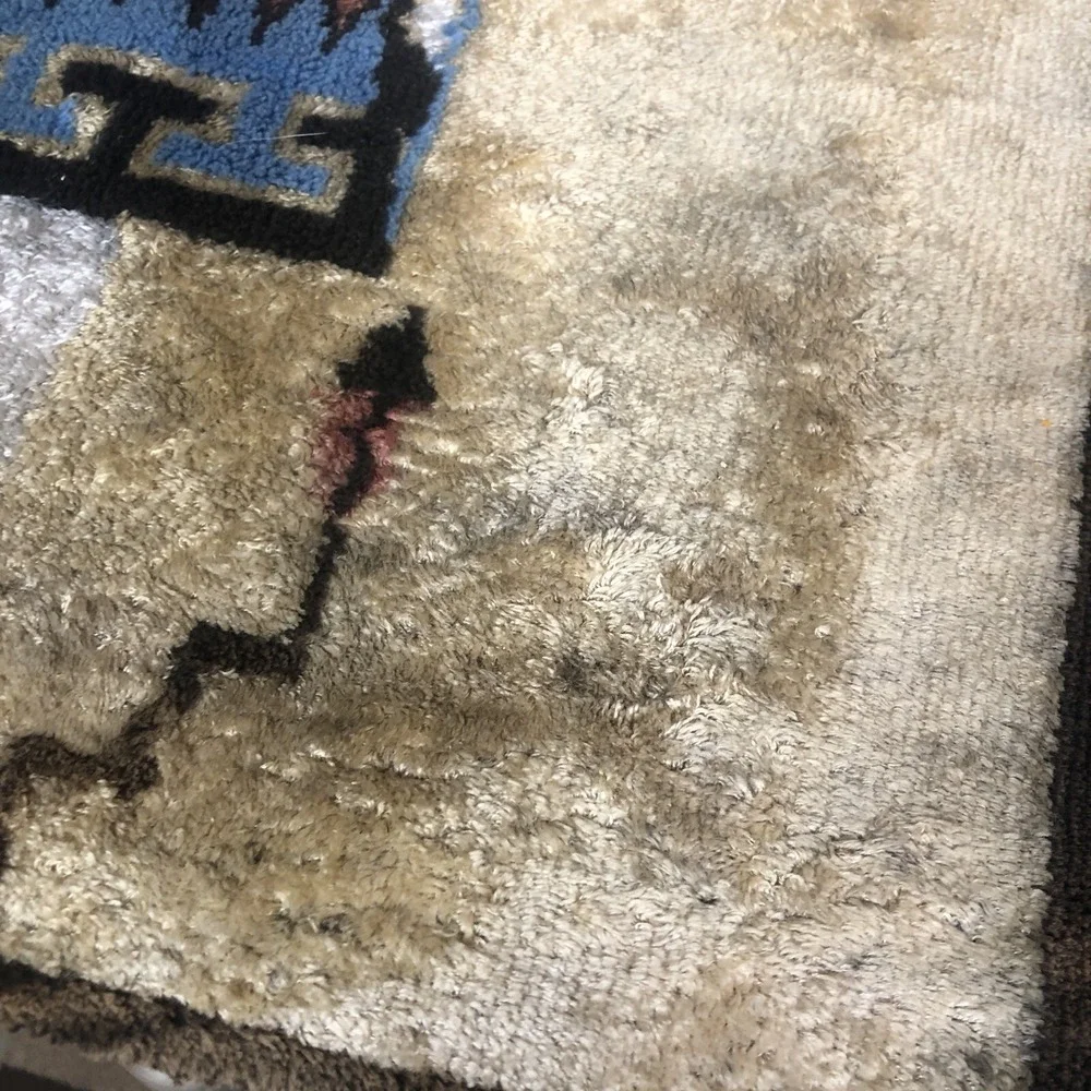 Vintage Woven Rug Native American Wall Hanging Wool ? 26 X 48